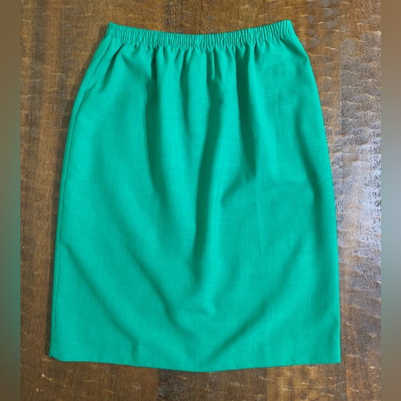 VTG Lady Carol Petites 8P Green With Blue Trim Short Sleeve Blazer 2pc Suit Set - Picture 12 of 14